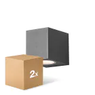 Voordeelpak 2x D'Lite Wandlamp Vrebos Zwart | IP54 - Geschikt Voor 1x GU10